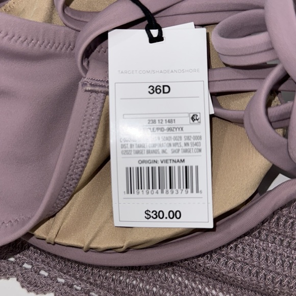 Shade & Shore Purple Underwire Bikini Top Crocheted Bodice Longline Cors… - Picture 7 of 8